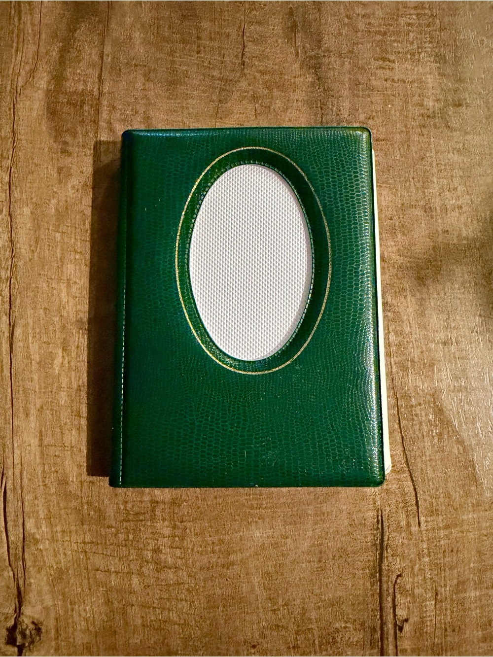 Vintage green faux leather mini photo album